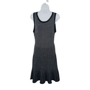 Milly Black & White Knit Vertical Striped Dress Sz Small